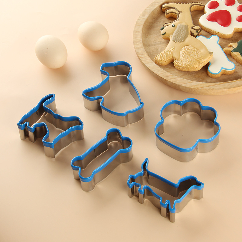 5 pcs set dog Dim sum mold biscuit mold cake mold cookie cutter