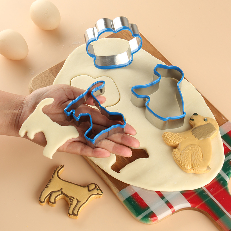 5 pcs set dog Dim sum mold biscuit mold cake mold cookie cutter - Image 2