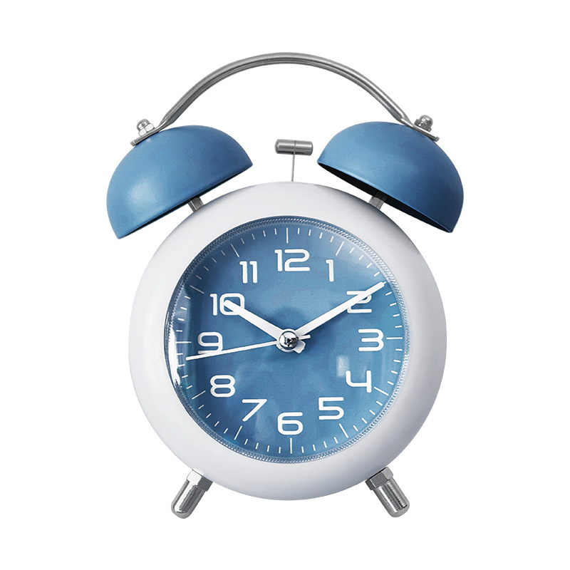 Student Children's Mechanical Metal Ringing Silent Desktop alarm Clock with Night Light - Image 3
