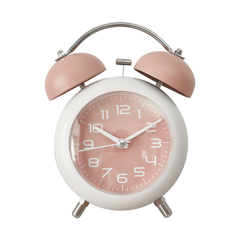Student Children's Mechanical Metal Ringing Silent Desktop alarm Clock with Night Light - Image 5
